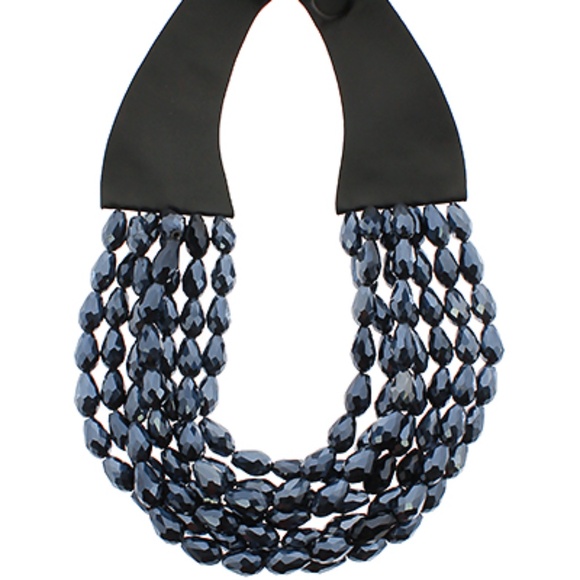 7 Row Glass Beaded Necklace - Picture 2 of 4